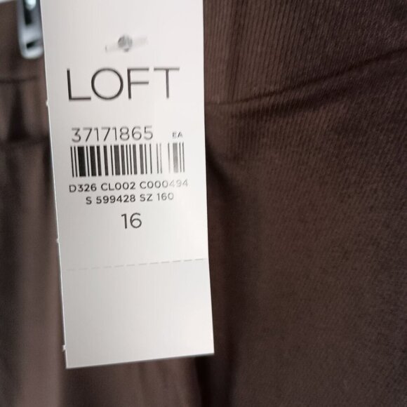 Ann Taylor LOFT Pants 16 Brown Sutton Skinny Curvy Fit Stretch Flat Front NWT - Picture 8 of 9